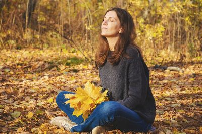 Teenage girl in autumn