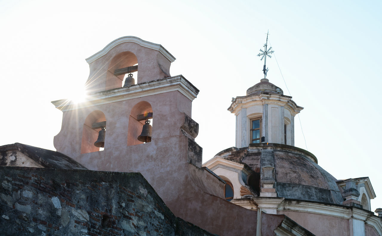 LOW ANGLE VIEW OF TEMPLE AGAINST BUILDING