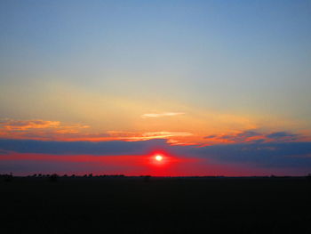 Scenic view of silhouette landscape against sky during sunset