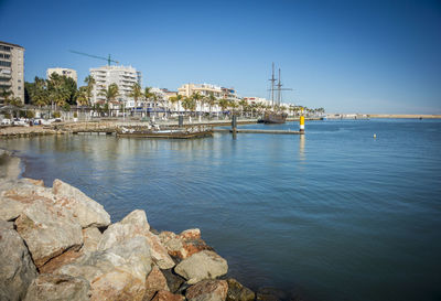 View of the port in gandia, valencia, spain