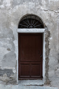 Closed door of old building