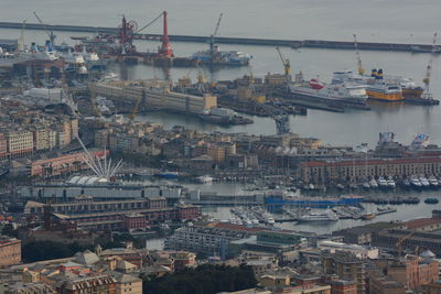 High angle view of harbor