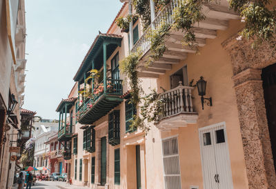 Low angle view of buildings in city