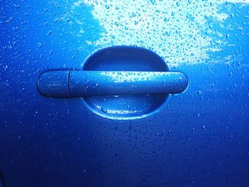 Close-up of water drops on window