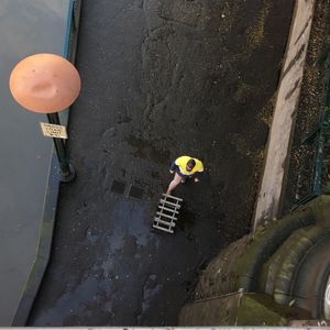 High angle view of balloons in water