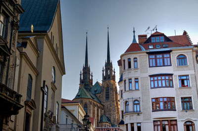 Low angle view of buildings against sky