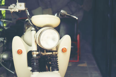 Close-up of motorcycle 