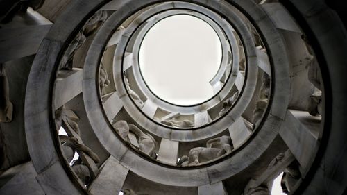A spiral staircase in marble