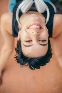 Close-up portrait of smiling boy