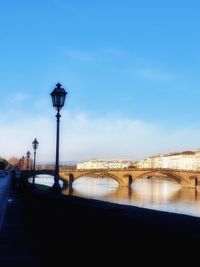 Bridge over river against blue sky