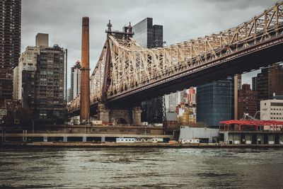 Queensboro bridge over east river in city