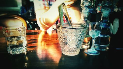 Close-up of bottle on table