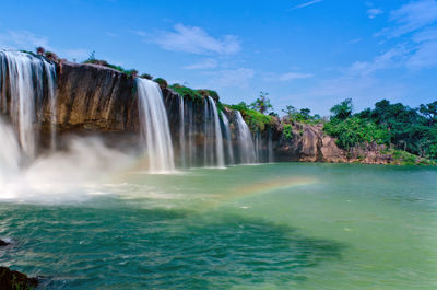 Scenic view of waterfall