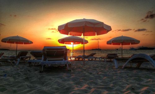 Scenic view of sea at sunset