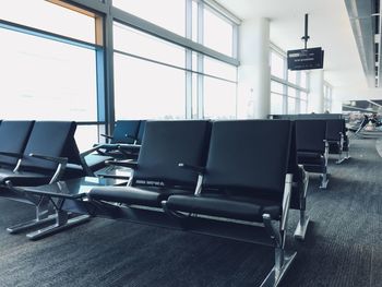 Empty seat airport waiting room