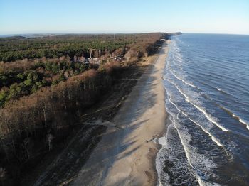 Aerial view of baltic sea beach
