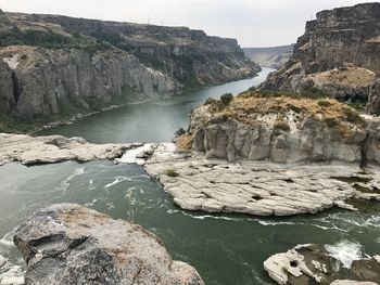 Scenic view of waterfall