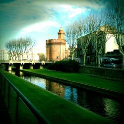 View of canal along buildings