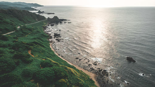 High angle view of beach