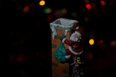 Close-up of christmas decoration on table