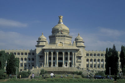 Low angle view of historic building against sky