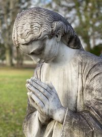 Close-up of statue in park