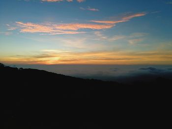 Scenic view of dramatic sky during sunset