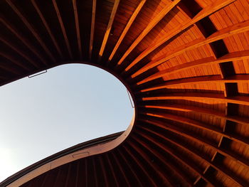 Low angle view of ceiling against sky