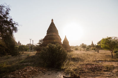 View of temple against clear sky