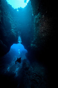 Person swimming in sea