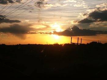 Silhouette of landscape at sunset