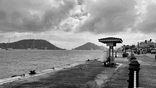 View of sea against cloudy sky