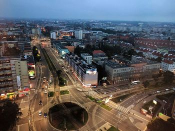 High angle view of cityscape