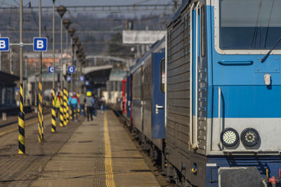 Train on railroad station