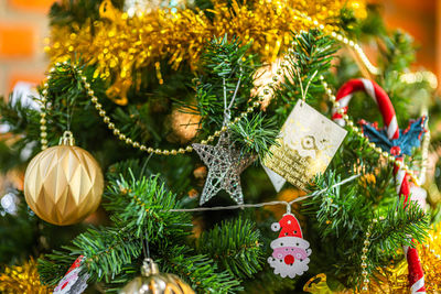 Close-up of christmas decorations