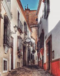 Narrow alley in city