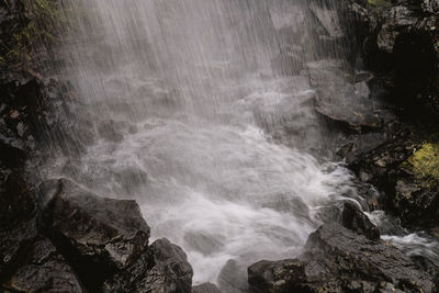 Long exposure of waterfall detail, faroe islands