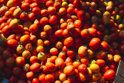 Full frame shot of oranges at market stall