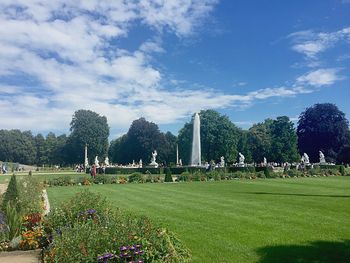 People in park against sky