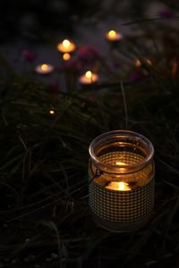 Close-up of illuminated lamp