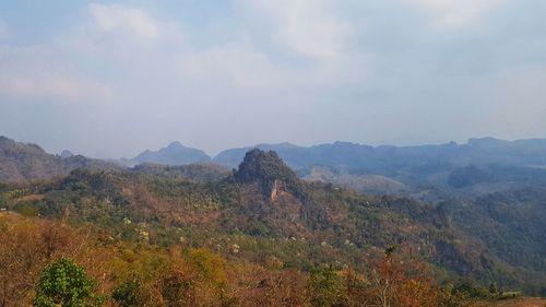 Scenic view of mountains against sky