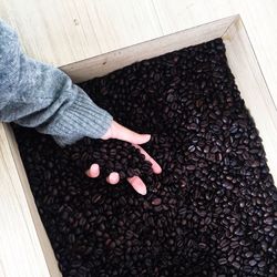 High angle view of coffee cup