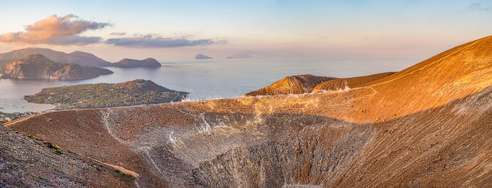 Scenic view of sea during sunset