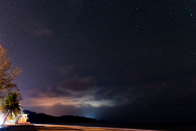 Scenic view of illuminated star field against sky at night