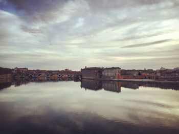 Reflection of buildings in water