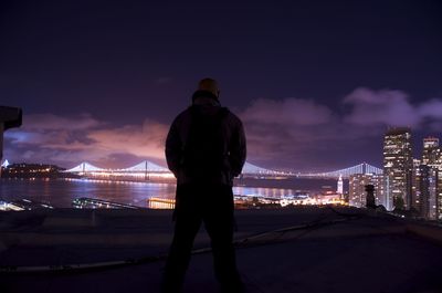 Illuminated cityscape at night