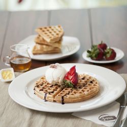 Close-up of dessert served in plate on table