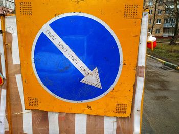 Close-up of road sign