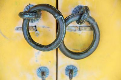 Close up of yellow wheel