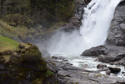 Scenic view of waterfall